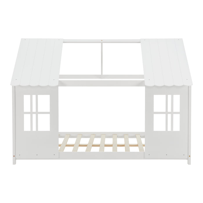 Letto Tostedt per Cameretta a Forma di Casetta con Materasso 120 x 200 Bianco [en.casa]