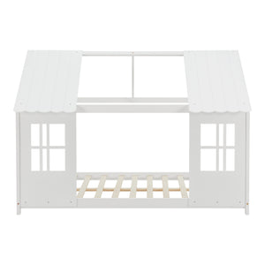 Letto Tostedt per Cameretta a Forma di Casetta Semiaperta 140 x 200 cm Bianco [en.casa]