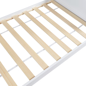 Letto per Cameretta Simo a Casetta con Materasso 90 x 200 cm in Legno di Pino - Bianco [en.casa]