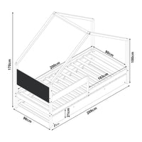 Letto Casetta Sodankylä per Cameretta con Secondo Letto Estraibile e 2 Materassi da 90 x 200 cm [en.casa]