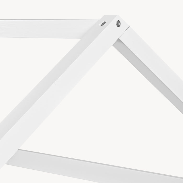 Letto Francese Hesel per Cameretta a Forma di Casetta 140 x 200 cm Bianco [en.casa]