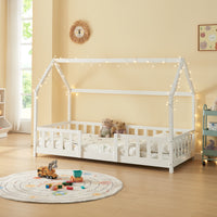 Letto per Cameretta Sisimiut a Forma di Casetta 90x200 cm Bianco [en.casa]