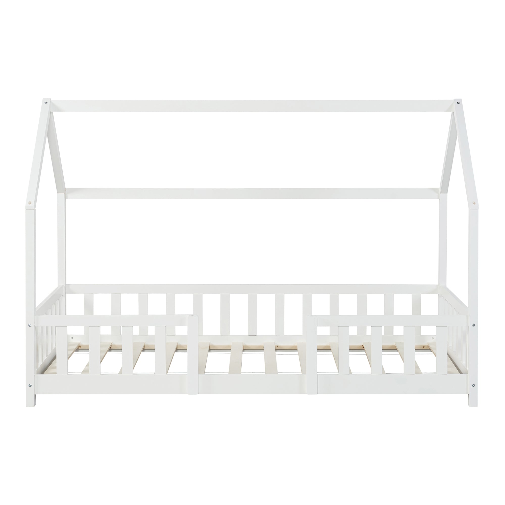 Letto per Cameretta Sisimiut a Forma di Casetta con Materasso 90x200 cm Bianco [en.casa] [neu.haus]