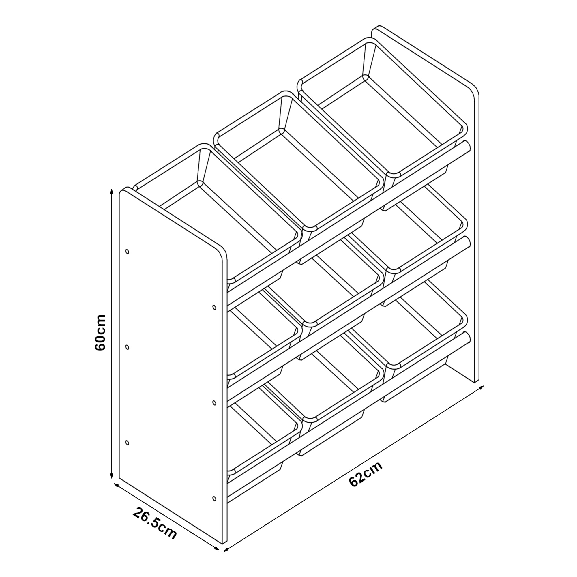 Scaffale 'Muxía' per Cameretta Contenitori a Scaletta - Disegno Unicorno [en.casa]