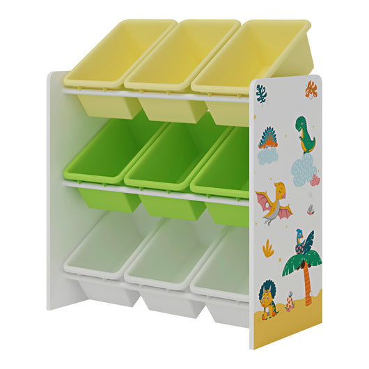 Scaffale 'Muxía' per Cameretta Contenitori a Scaletta - Disegno Dinosauro [en.casa]