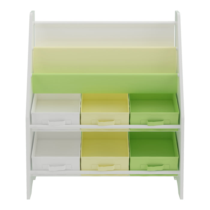 Scaffale 'Ponteceso' per Cameretta Cassetti Pieghevoli e Contenitori - Decorazione Dinosauro [en.casa]