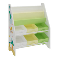 Scaffale 'Ponteceso' per Cameretta Cassetti Pieghevoli e Contenitori - Decorazione Dinosauro [en.casa]