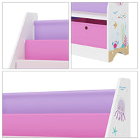 Scaffale 'Neda' per Cameretta con Portalibri e Scatole Pieghevoli - Design Oceano [en.casa]