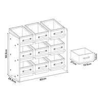 Scaffale Portaoggetti Boiro per Cameretta 60x62x30 cm Design Oceano [en.casa]