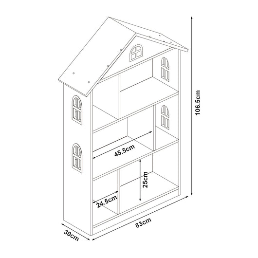 Libreria per bambini 107 x 83 x 30 cm bianca 03_0008994