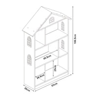 Libreria Vipsali per Cameretta a Forma di Casa 107 x 83 x 30 cm - Bianco / Rosa [en.casa]