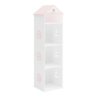 Libreria Vipsali a Forma di Casa per Cameretta 140 x 40 x 35 cm - Bianco / Rosa [en.casa]