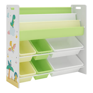 Scaffale per Cameretta Rødøy Mobile Porta Giochi 78x86x27 cm Decorazione Dinosauro [en.casa]