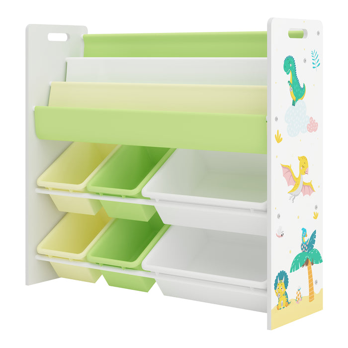 Scaffale per Cameretta Rødøy Mobile Porta Giochi 78x86x27 cm Decorazione Dinosauro [en.casa]