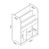 Scaffale per Cameretta Røyrvik Mobile per Libri Giochi 75x62x29 cm Unicorno [en.casa]
