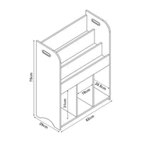 Scaffale dal design senza tempo per soggiorno camera da letto mobiletto per bambini 75 x 62 x 29 cm bianco con motivo unicorno 03_0011218