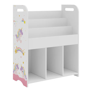 Scaffale dal design senza tempo per soggiorno camera da letto mobiletto per bambini 75 x 62 x 29 cm bianco con motivo unicorno 03_0011218