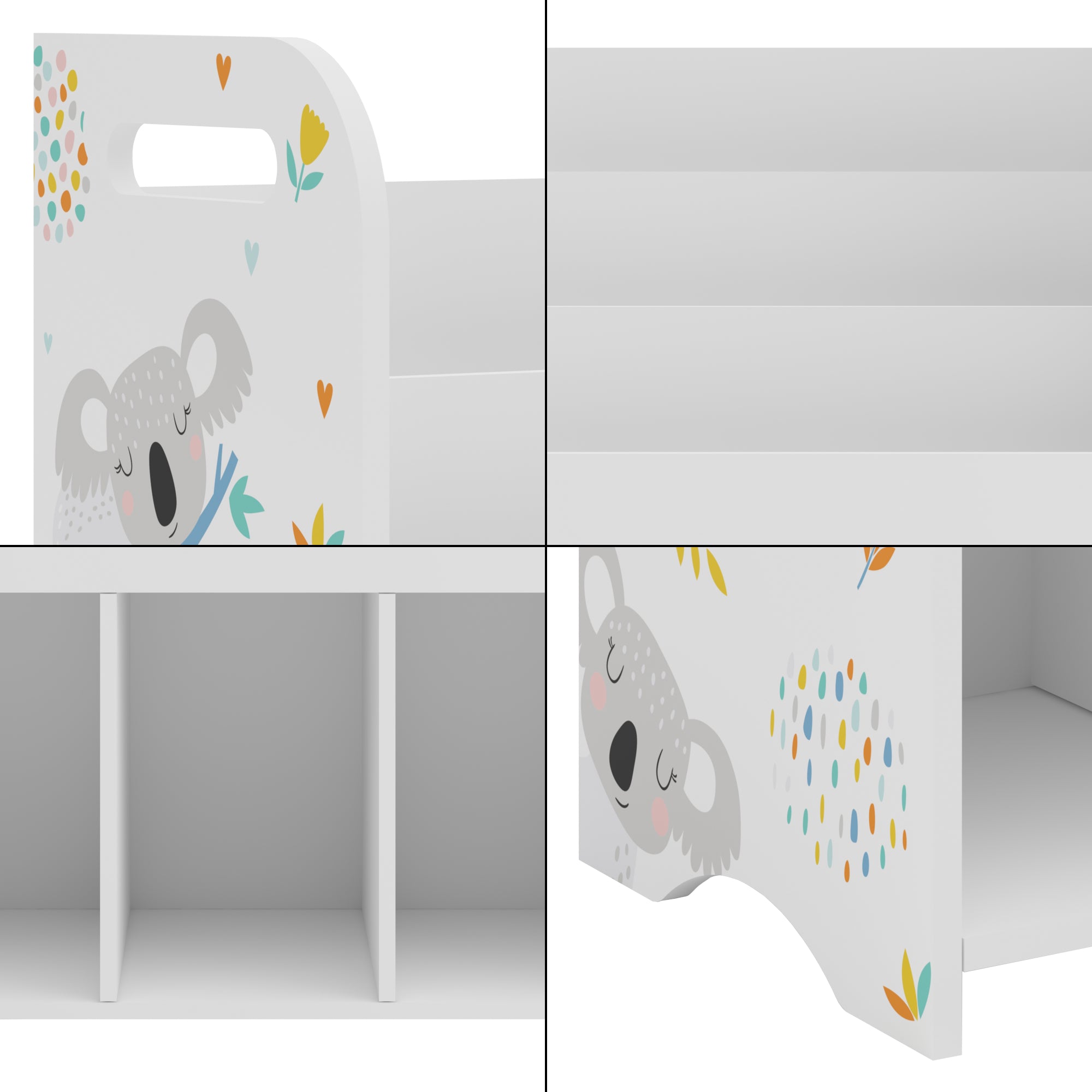 Scaffale per Cameretta Røyrvik Mobile per Libri Giochi 75x62x29 cm Koala [en.casa]