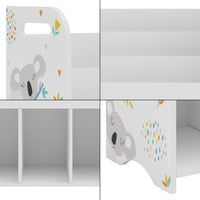 Scaffale dal design senza tempo per soggiorno camera da letto mobile contenitore per bambini 75 x 62 x 29 cm bianco con motivo koala 03_0011217