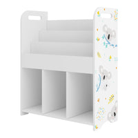 Scaffale dal design senza tempo per soggiorno camera da letto mobile contenitore per bambini 75 x 62 x 29 cm bianco con motivo koala 03_0011217