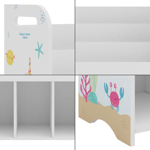 Scaffale per Cameretta Røyrvik Mobile per Libri Giochi 75x62x29 cm Oceano [en.casa]