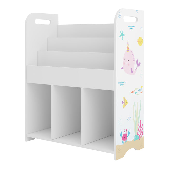 Scaffale per Cameretta Røyrvik Mobile per Libri Giochi 75x62x29 cm Oceano [en.casa]