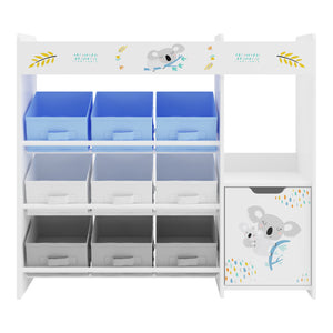 Scaffale per Cameretta Søndreland con 9 Scatole Pieghevoli 80x90x30 cm Design Koala [en.casa]