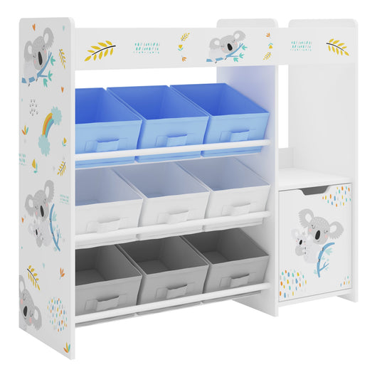 Scaffale dal design senza tempo per soggiorno camera da letto mobiletto portaoggetti per bambini con motivo 80 x 90 x 30 cm bianco grigio blu 03_0011221