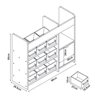 Scaffale dal design senza tempo per soggiorno camera da letto mobiletto per bambini con motivo oceano 80 x 90 x 30 cm fucsia viola rosa 03_0011223