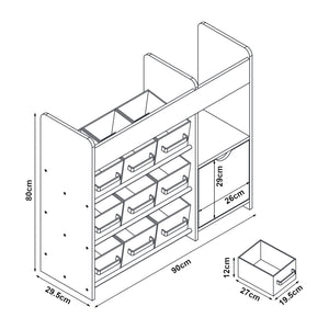 Scaffale dal design senza tempo per soggiorno camera da letto mobiletto per bambini con motivo oceano 80 x 90 x 30 cm fucsia viola rosa 03_0011223
