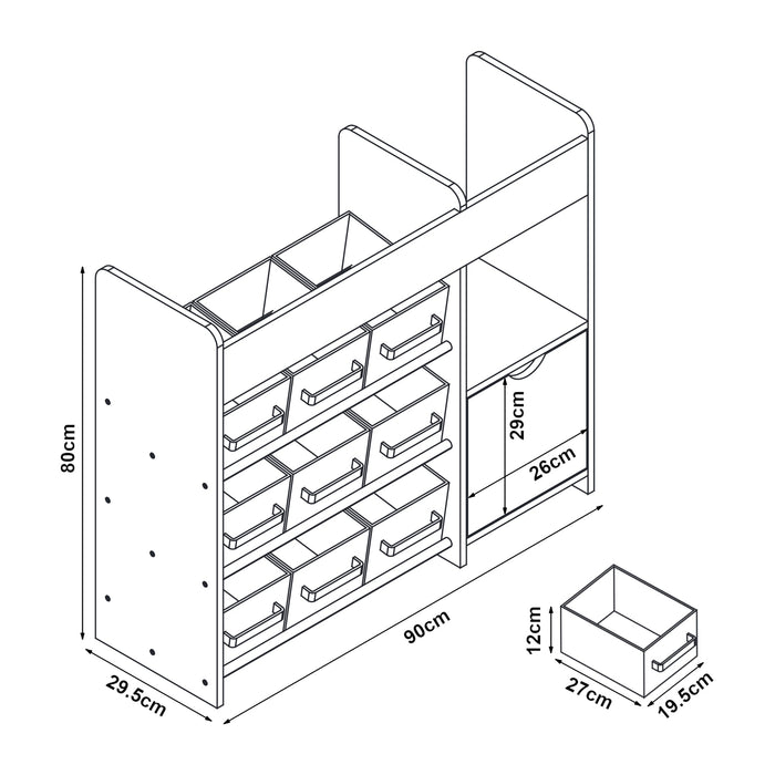 Scaffale dal design senza tempo per soggiorno camera da letto mobiletto per bambini con motivo oceano 80 x 90 x 30 cm fucsia viola rosa 03_0011223