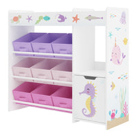 Scaffale dal design senza tempo per soggiorno camera da letto mobiletto per bambini con motivo oceano 80 x 90 x 30 cm fucsia viola rosa 03_0011223
