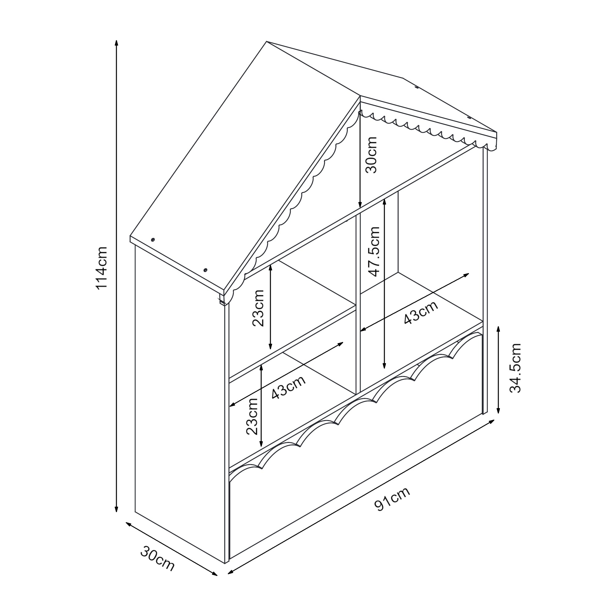 Scaffale Vestnes con 4 Vani Portaoggetti e Cassetto per Cameretta - Rosa/Bianco [en.casa]