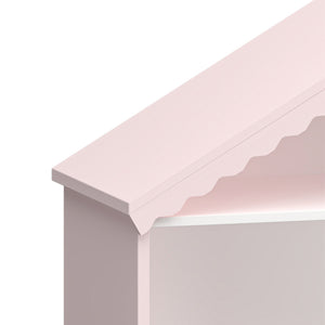 Scaffale Vestnes con 4 Vani Portaoggetti e Cassetto per Cameretta - Rosa/Bianco [en.casa]