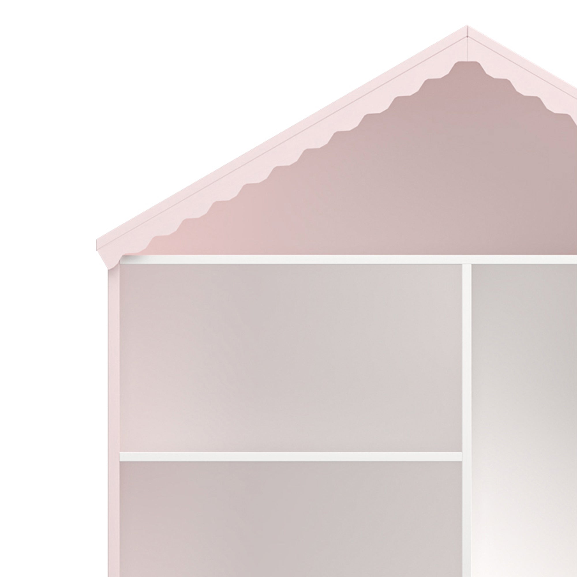 Scaffale Vestnes con 4 Vani Portaoggetti e Cassetto per Cameretta - Rosa/Bianco [en.casa]