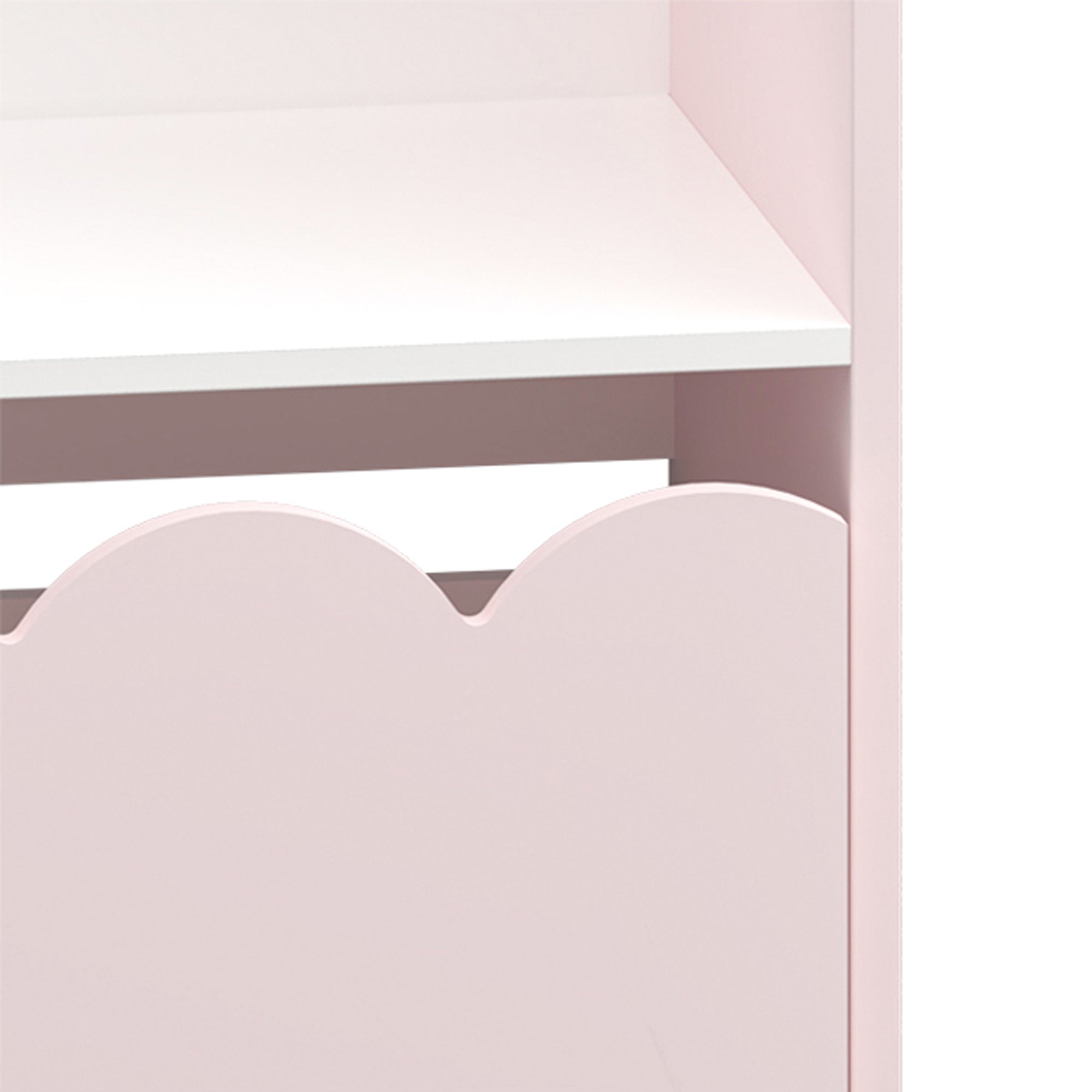 Scaffale Vestnes con 4 Vani Portaoggetti e Cassetto per Cameretta - Rosa/Bianco [en.casa]