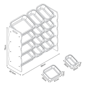 Scaffale Vestnes per Cameretta Mobile Contenitore a Scaletta - Rosa/Bianco [en.casa]
