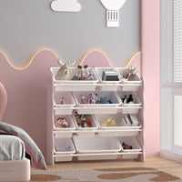 Scaffale Vestnes per Cameretta Mobile Contenitore a Scaletta - Rosa/Bianco [en.casa]