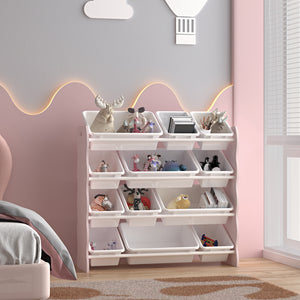Scaffale Vestnes per Cameretta Mobile Contenitore a Scaletta - Rosa/Bianco [en.casa]