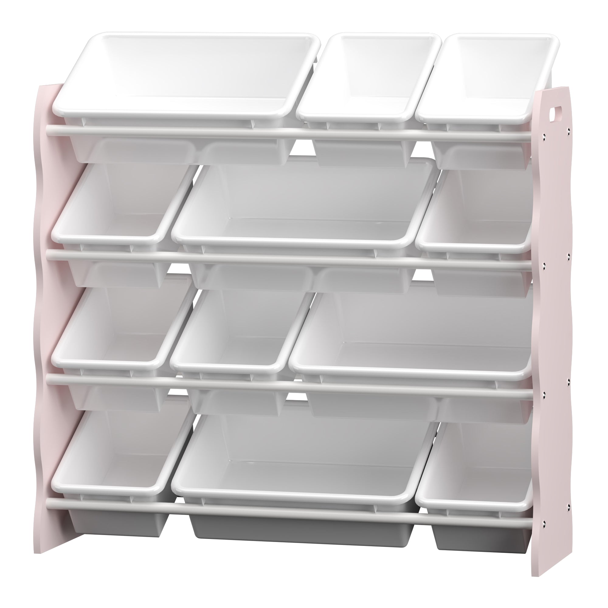 Scaffale Vestnes per Cameretta Mobile Contenitore a Scaletta - Rosa/Bianco [en.casa]