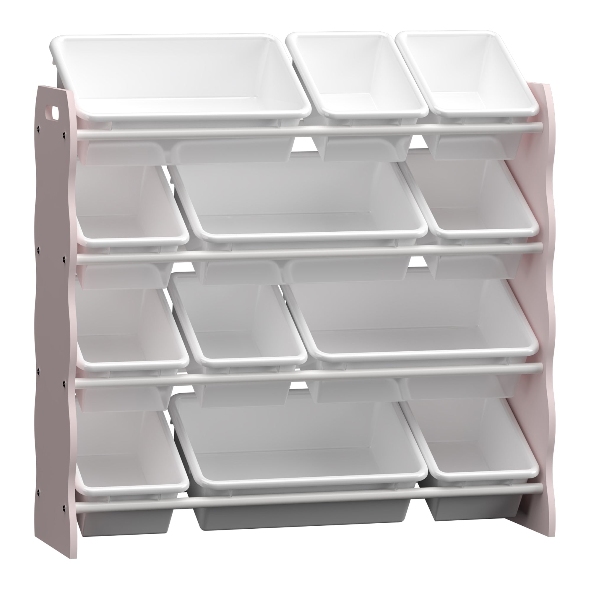 Scaffale Vestnes per Cameretta Mobile Contenitore a Scaletta - Rosa/Bianco [en.casa]