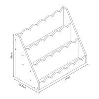 Scaffale Vestnes per Cameretta Libreria a Scaletta per Bambini - Rosa/Bianco [en.casa]