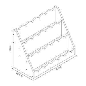 Scaffale Vestnes per Cameretta Libreria a Scaletta per Bambini - Rosa/Bianco [en.casa]