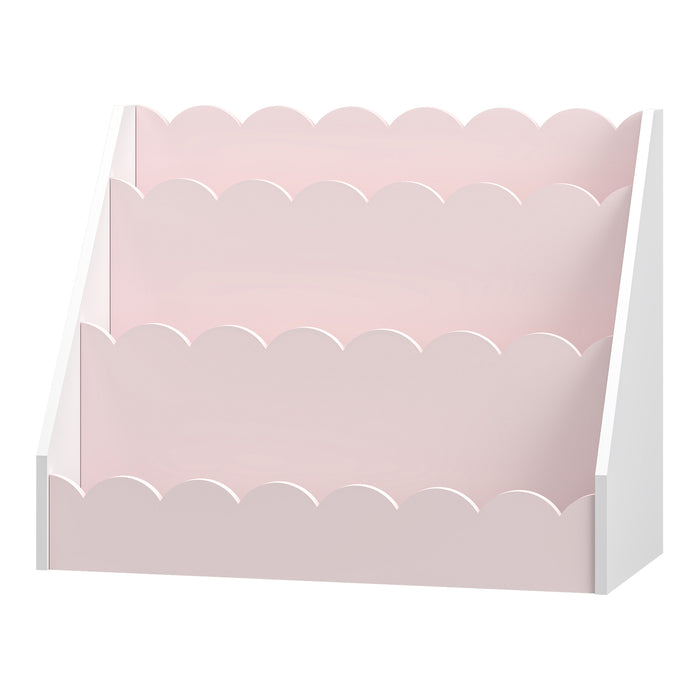Scaffale Vestnes per Cameretta Libreria a Scaletta per Bambini - Rosa/Bianco [en.casa]