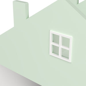 Scaffale per Cameretta Vipsali Design a Casetta 90x60x27 cm Menta Verde / Bianco [en.casa]