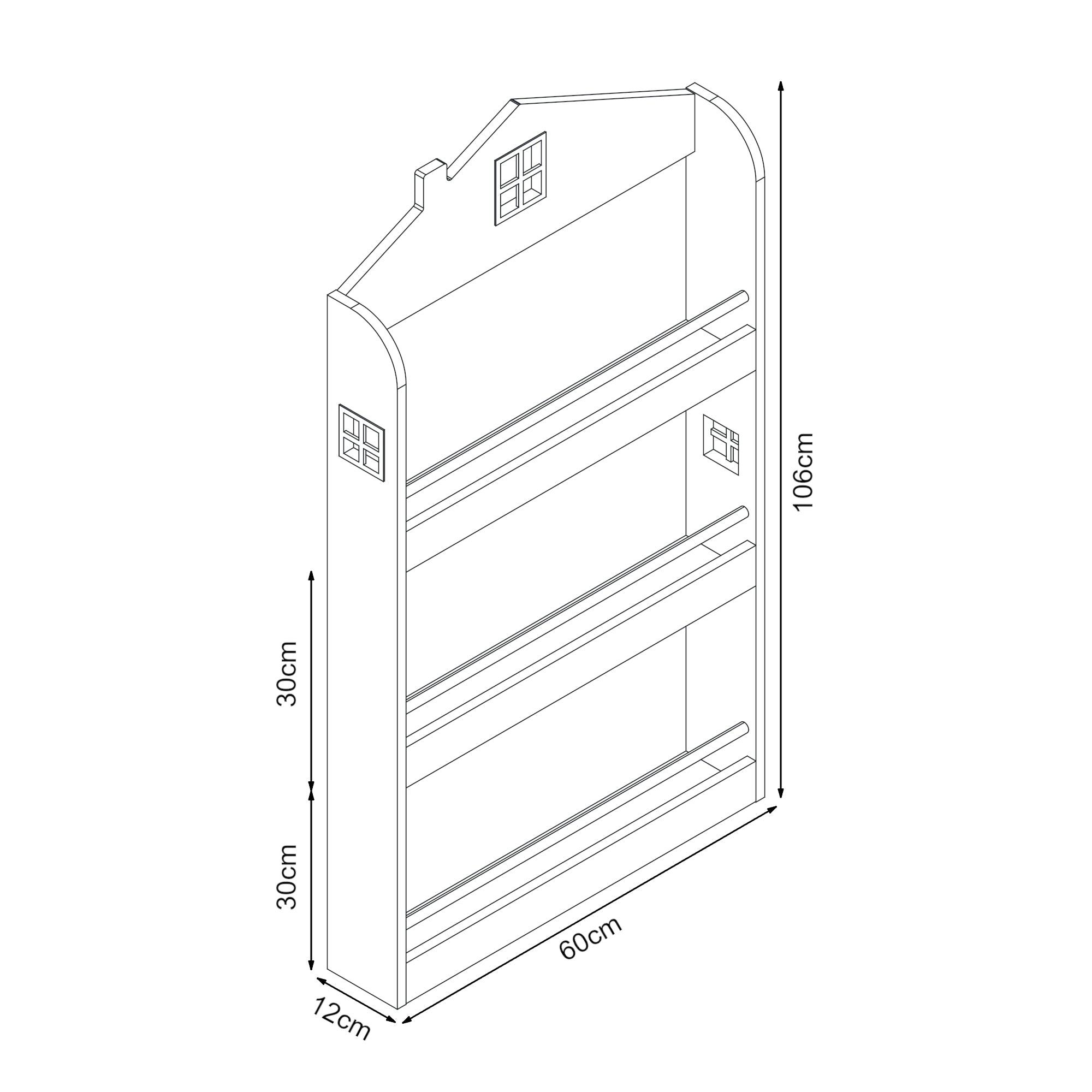 Scaffale dal design senza tempo per soggiorno camera da letto mobile contenitore per bambini bianco 03_0011316