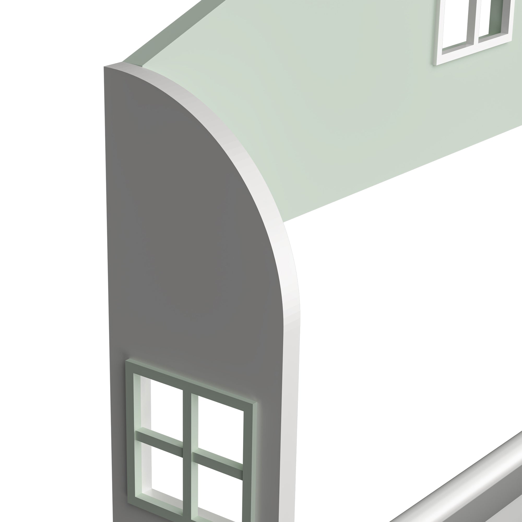 Libreria Frontale Vipsali per Cameretta Design a Casetta 106x60x12 cm Menta Verde / Bianco [en.casa]