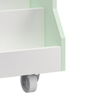Carrello Porta Libri Vipsali per Cameretta Design a Casetta 50x33x34 cm Menta Verde / Bianco [en.casa]
