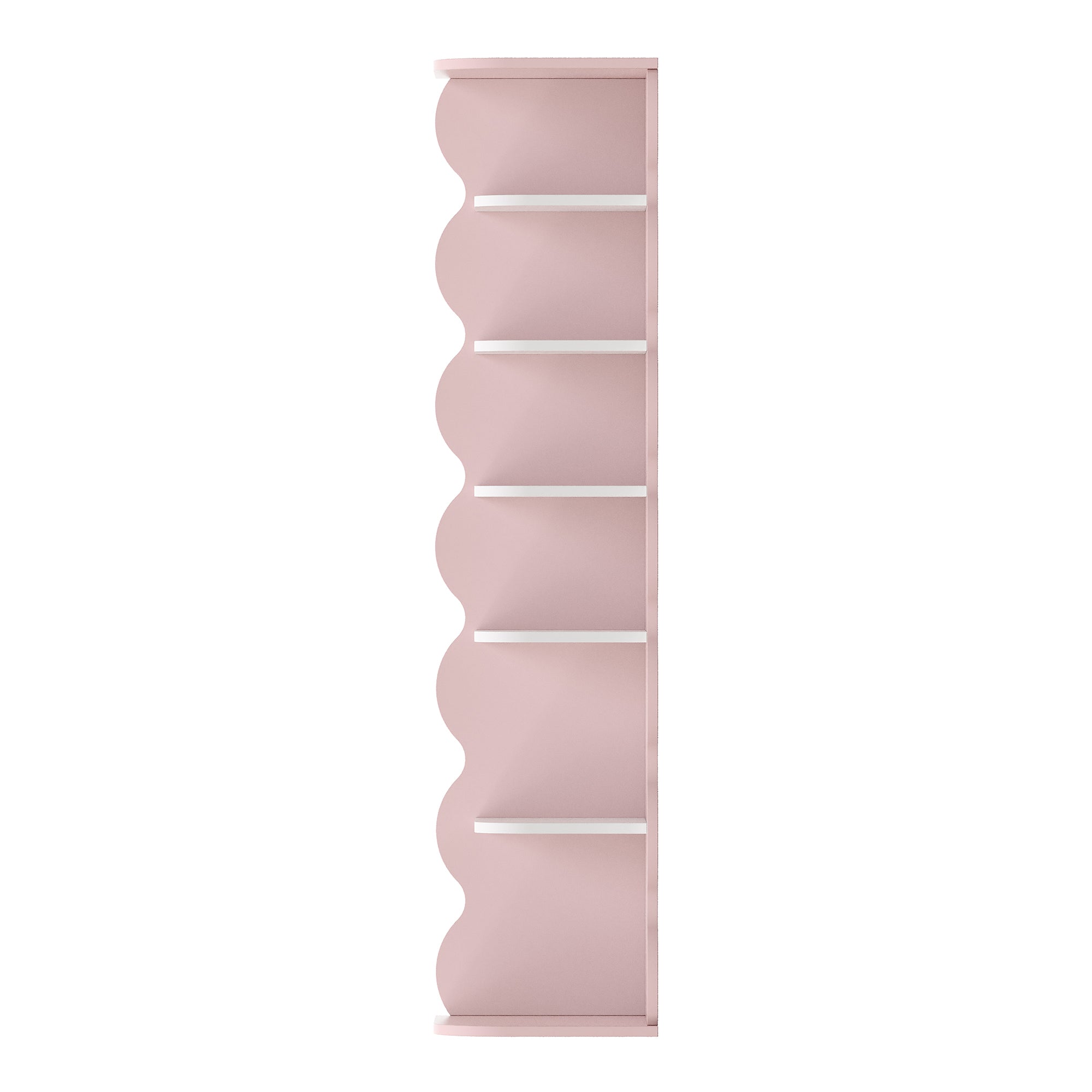 Scaffale Angolare Vestnes per Cameretta 108 x 27 x 27 cm - Rosa / Bianco [en.casa]