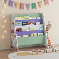 Libreria Frontale Hornnes per Cameretta 60x62x28 cm Design Aqua Dream [en.casa]